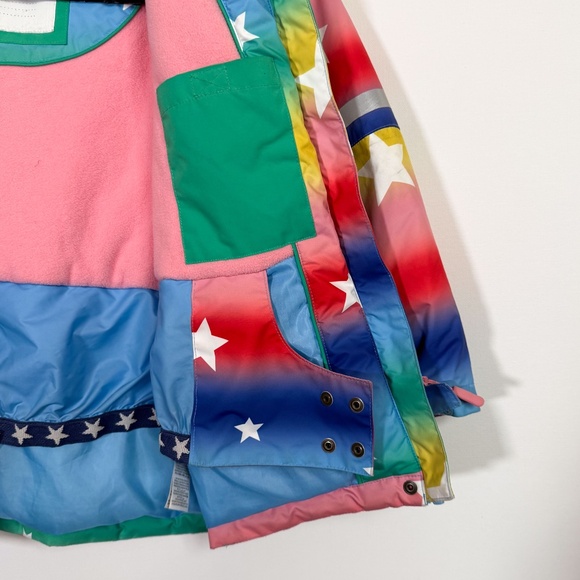 Kids BODEN Magical Rainbow Star Winter Hood Winter Snow Ski Coat Size 6-7 Years - Picture 6 of 12